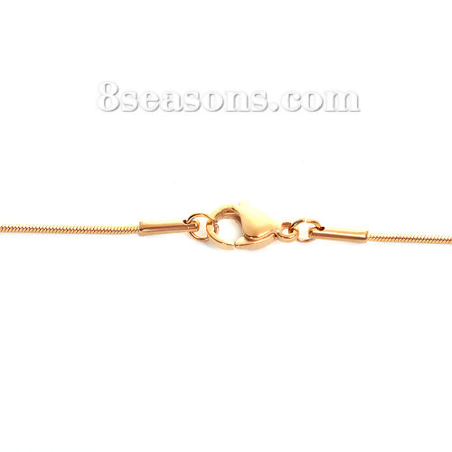 Picture of Wholesale Snake Chain Necklace, Gold Plated 304 Stainless Steel, Unisex Vacuum Plating Minimalist Gift Jewelry For Retailer, 45.5cm(17.9") long, Chain Size: 0.8mm, 1 Piece