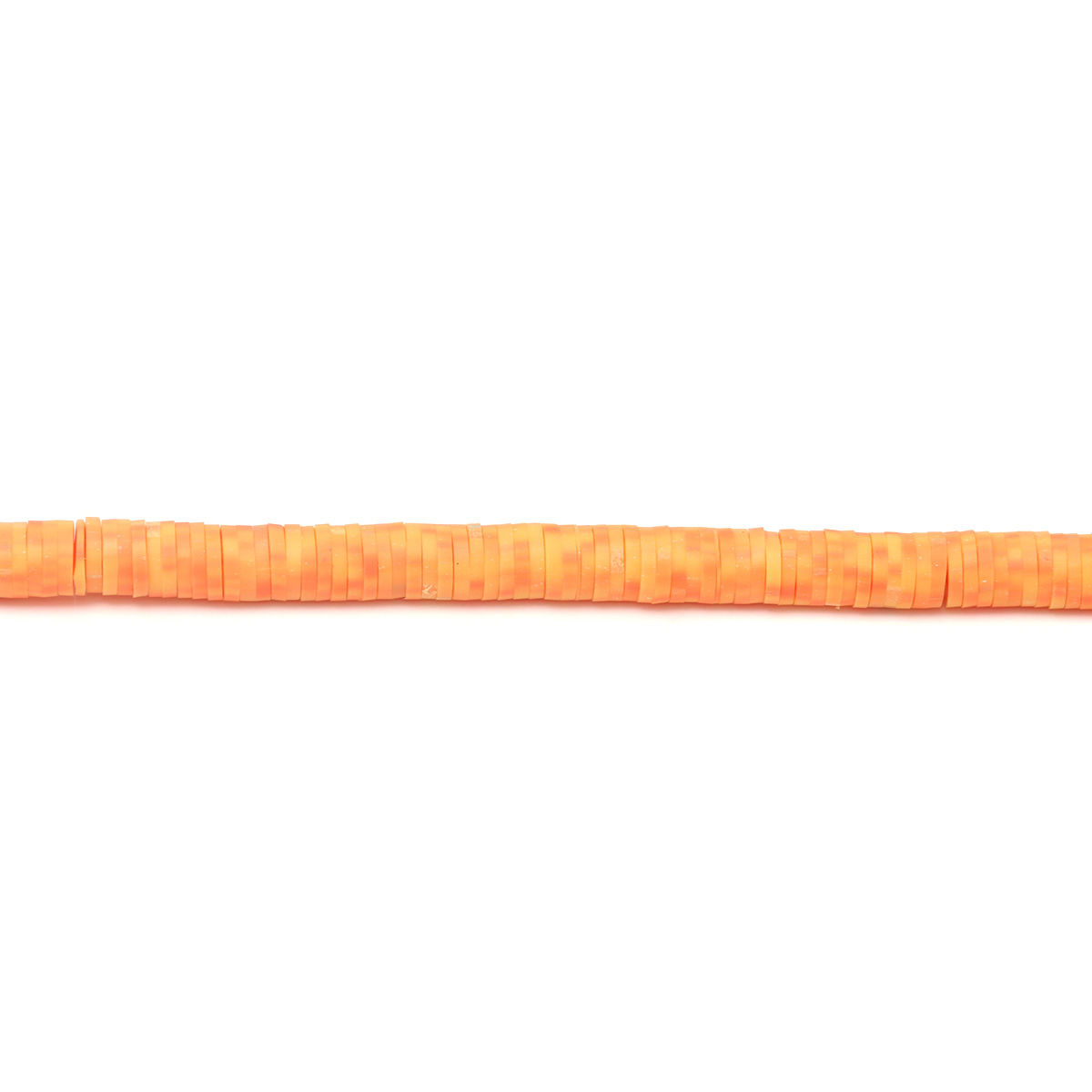 Picture of Polymer Clay Katsuki Beads Heishi Beads Disc Beads Round Orange About 6mm Dia, Hole: Approx 1.7mm, 40.5cm(16") - 40cm(15 6/8") long, 3 Strands (Approx 330 - 350 PCs/Strand)