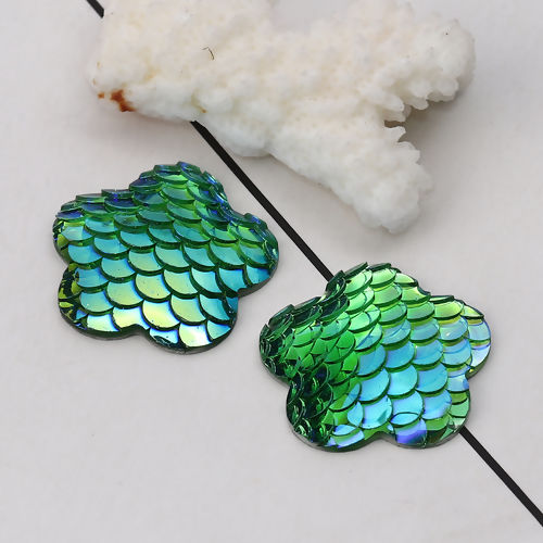 Picture of Resin Mermaid Fish/ Dragon Scale Dome Seals Cabochon Plum Blossom
