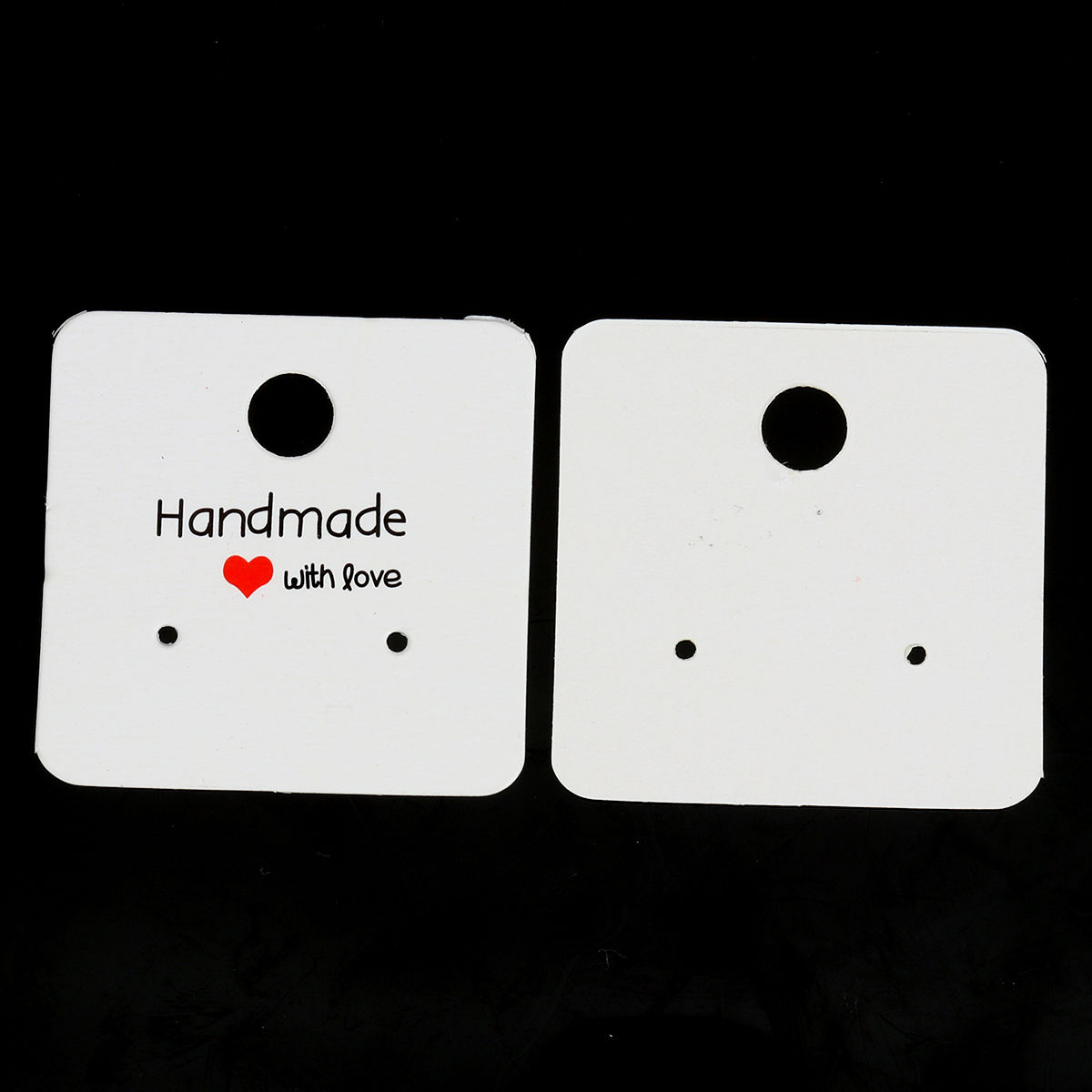 Imagen de Tarjeta de Exhibiciónes de la joyería Papel de Cuadrado , Negro & Blanco , Mensaje 40mm x 40mm, 100 Hojas