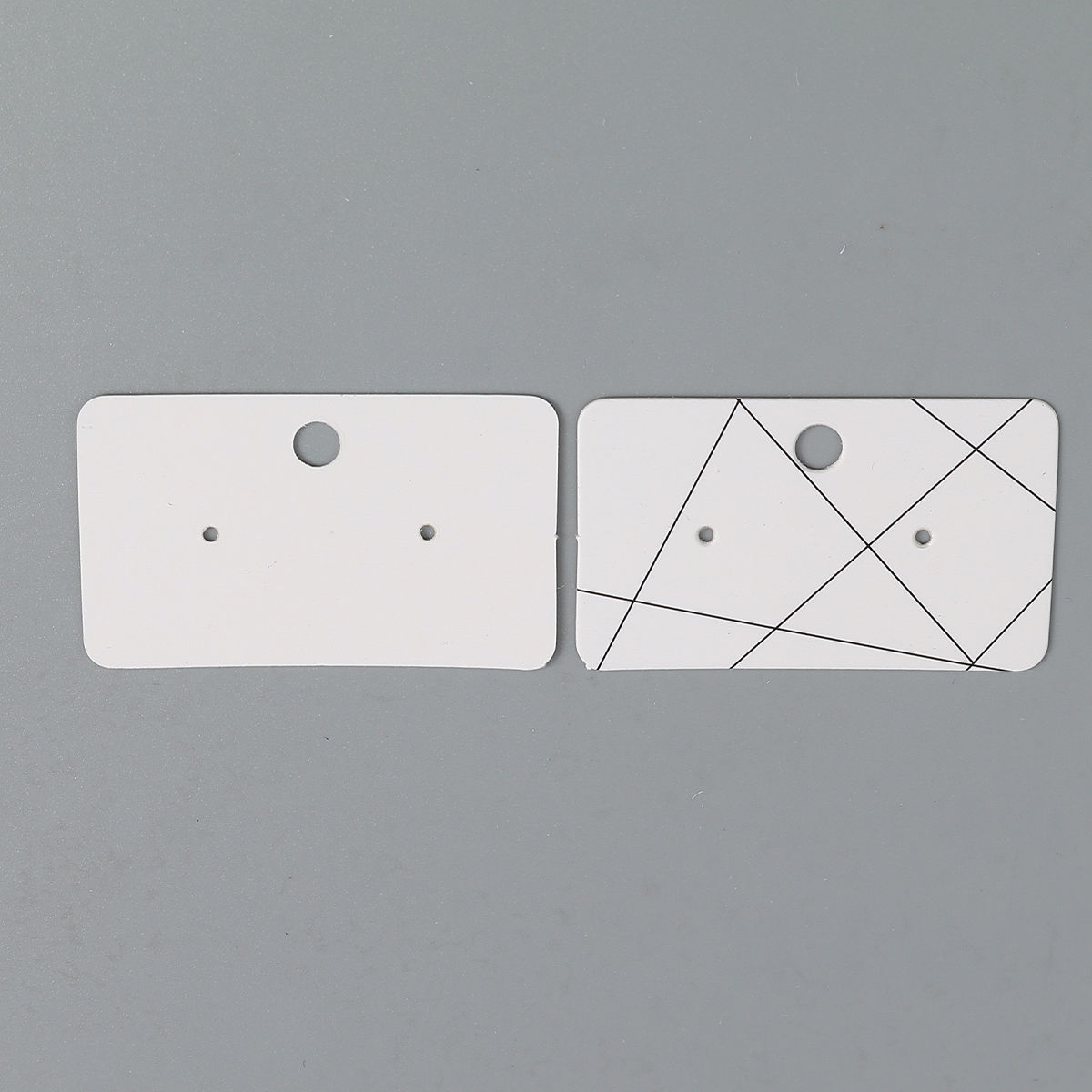Imagen de Tarjeta de Exhibiciónes de la joyería Papel de Rectángulo , Negro & Blanco 50mm x 30mm, 50 Unidades