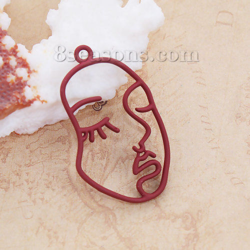 Image de Pendentifs en Alliage de Zinc Face Masque Violacé     