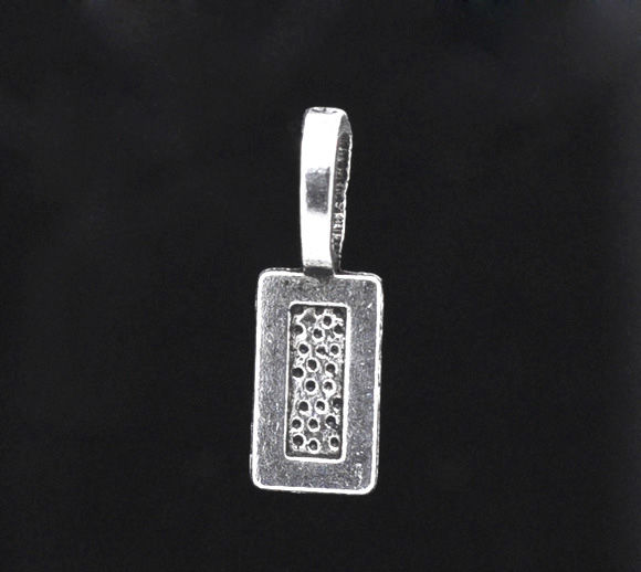 Picture of Zinc Based Alloy Glue On Bails Rectangle Antique Silver Color 21mm x 7mm, 50 PCs