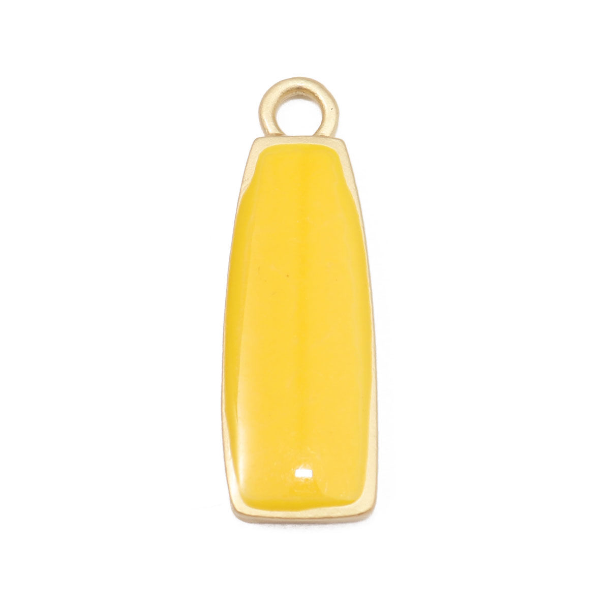 Picture of Zinc Based Alloy Charms Trapezoid Gold Plated Yellow Enamel 27mm x 9mm, 10 PCs