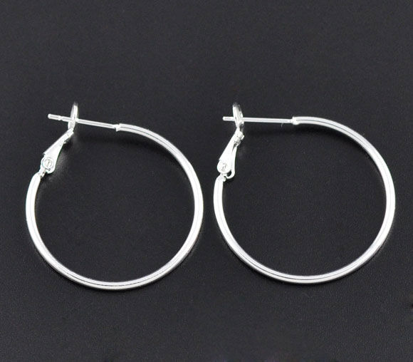 Imagen de Latón Componentes de aretes Argentado 3.9cm x 3.5cm, 20 Unidades