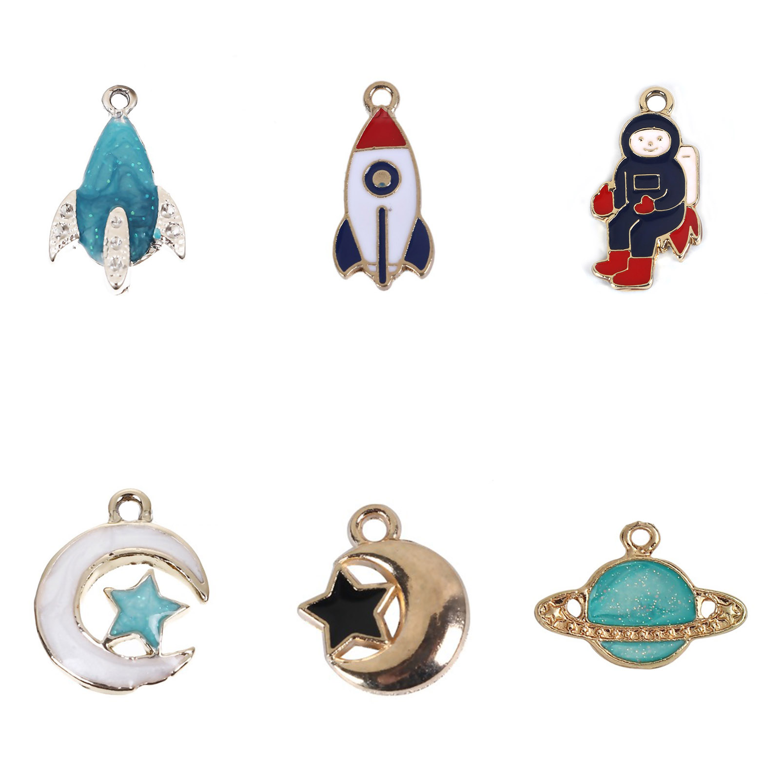 Bild von Zinkbasierte Legierung Galaxy Charms Raketenemail