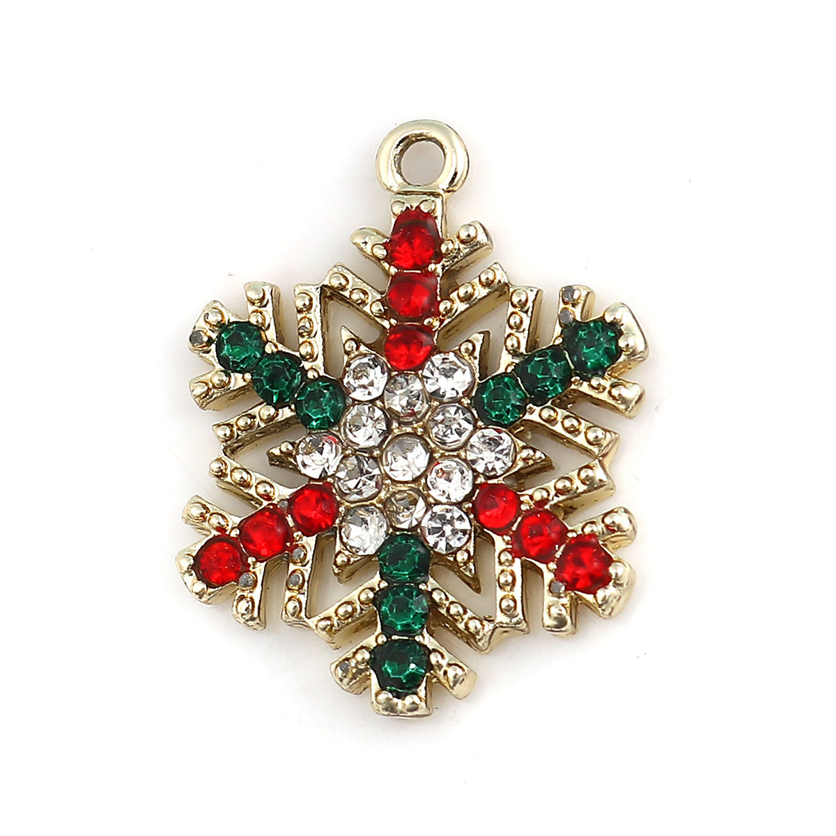 Image de Breloques en Alliage de Zinc Flocon de Neige de Noël à Strass      