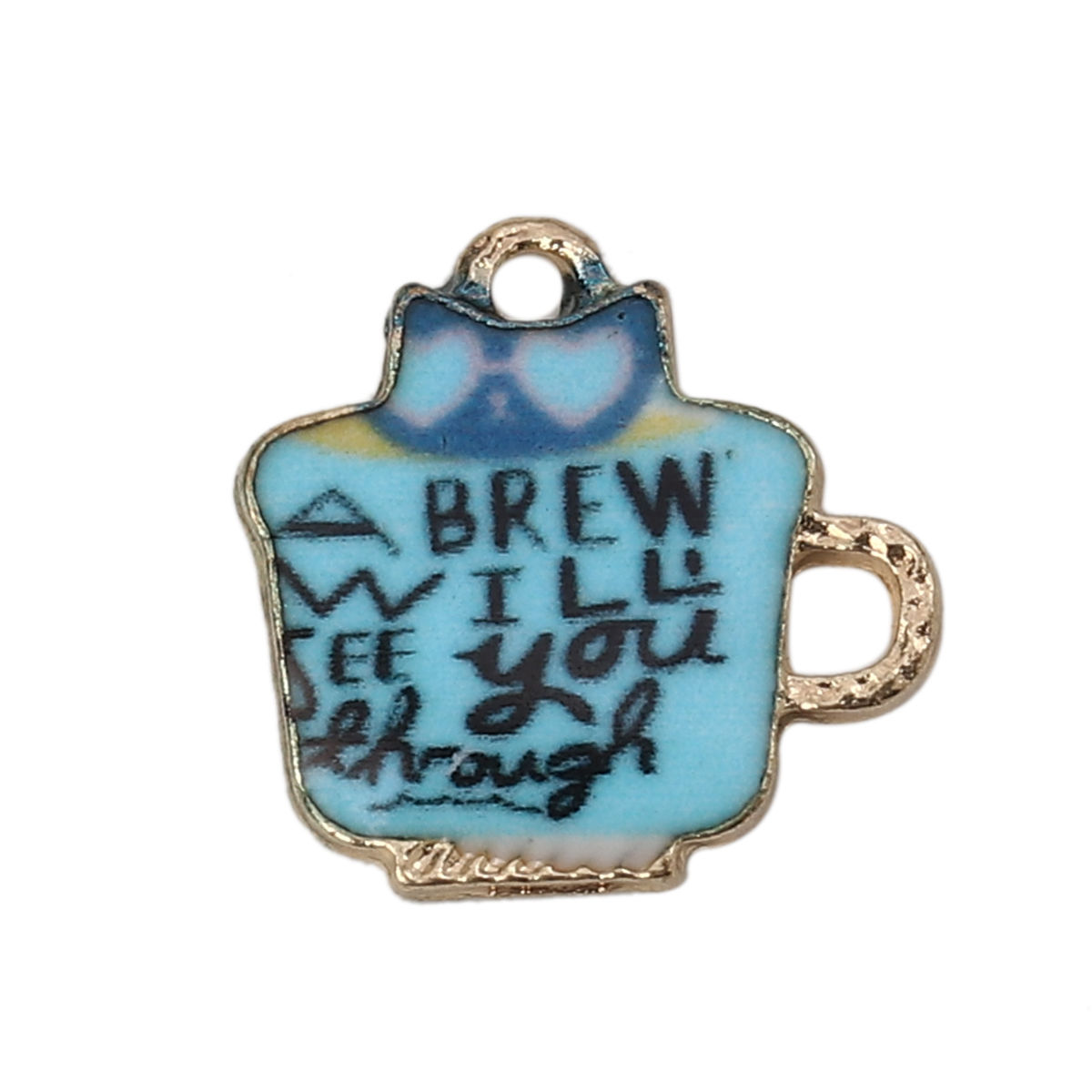 Bild von Zinkbasierte Legierung Charms Cup Message Emaille