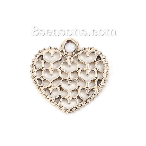 Picture of Zinc Based Alloy Cut Out Charms Heart Gold Plated 20mm( 6/8") x 20mm( 6/8"), 30 PCs