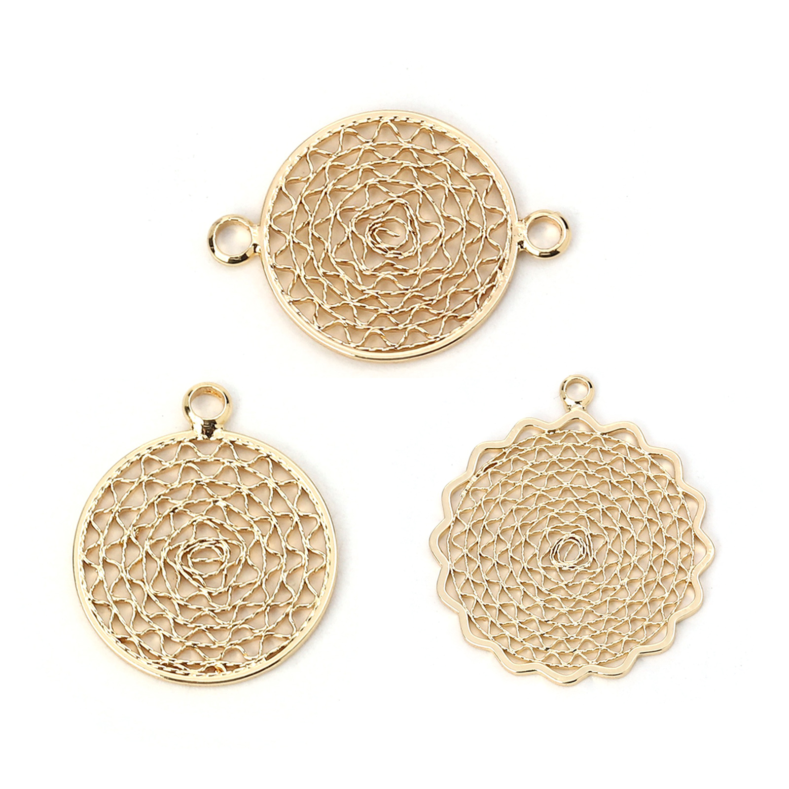 Picture of Brass Connectors Charms Pendants Wholesale Gold Plated Geometric