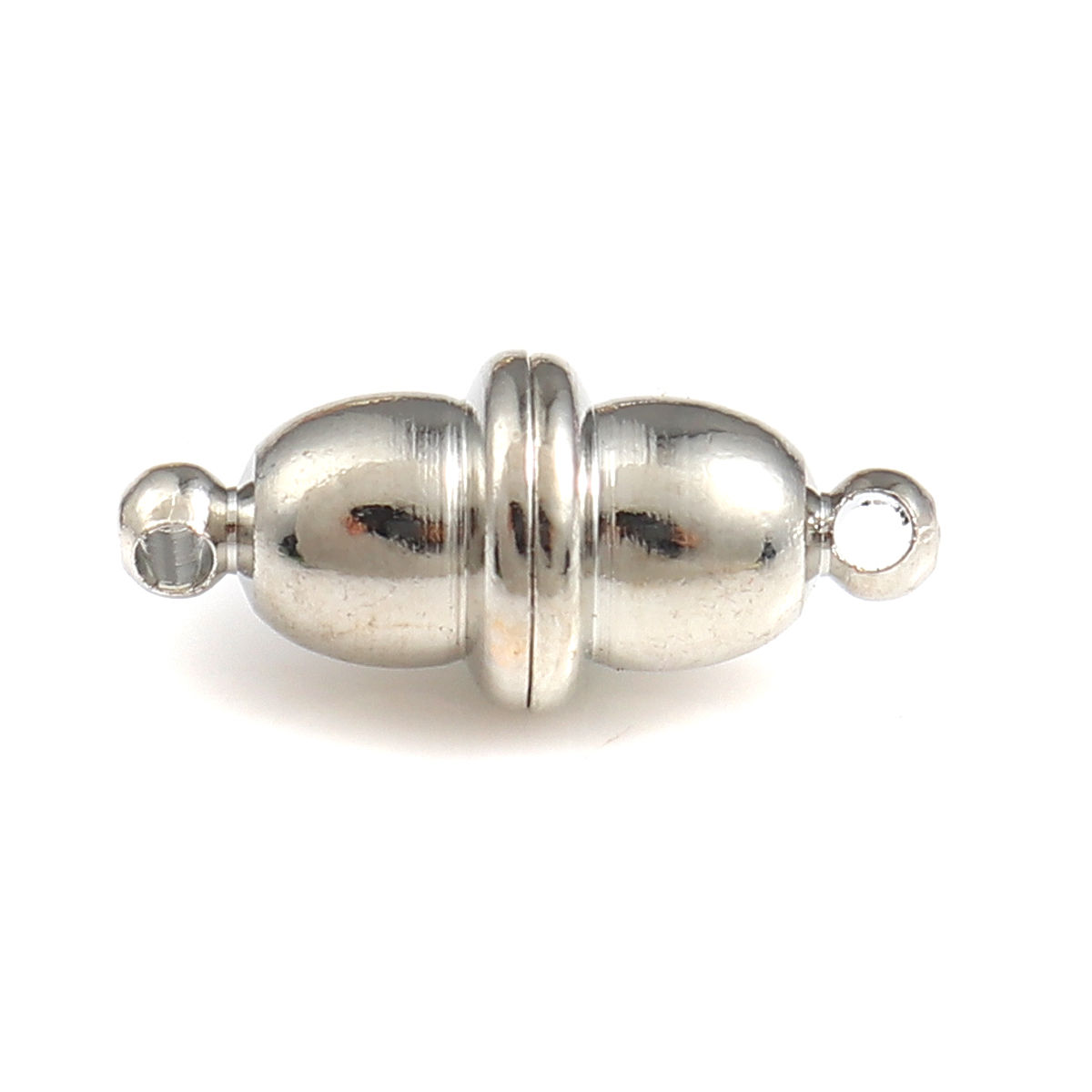 Imagen de Latón Corchetes Magnéticos Tono de Plata Platillo Volador 18mm x 8mm, 10 Unidades