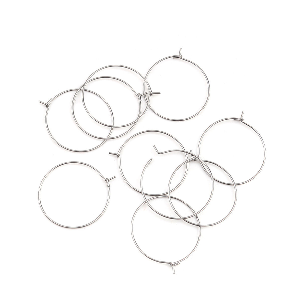 Picture of Stainless Steel Hoop Earrings Round Roller Burnishing 
