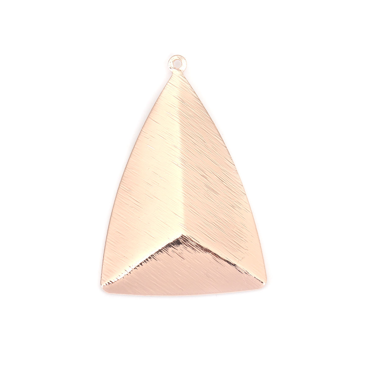 Immagine di Ottone Serie Geometry Ciondoli Oro Rosa Triangolo Trafila 41mm x 27mm, 5 Pz