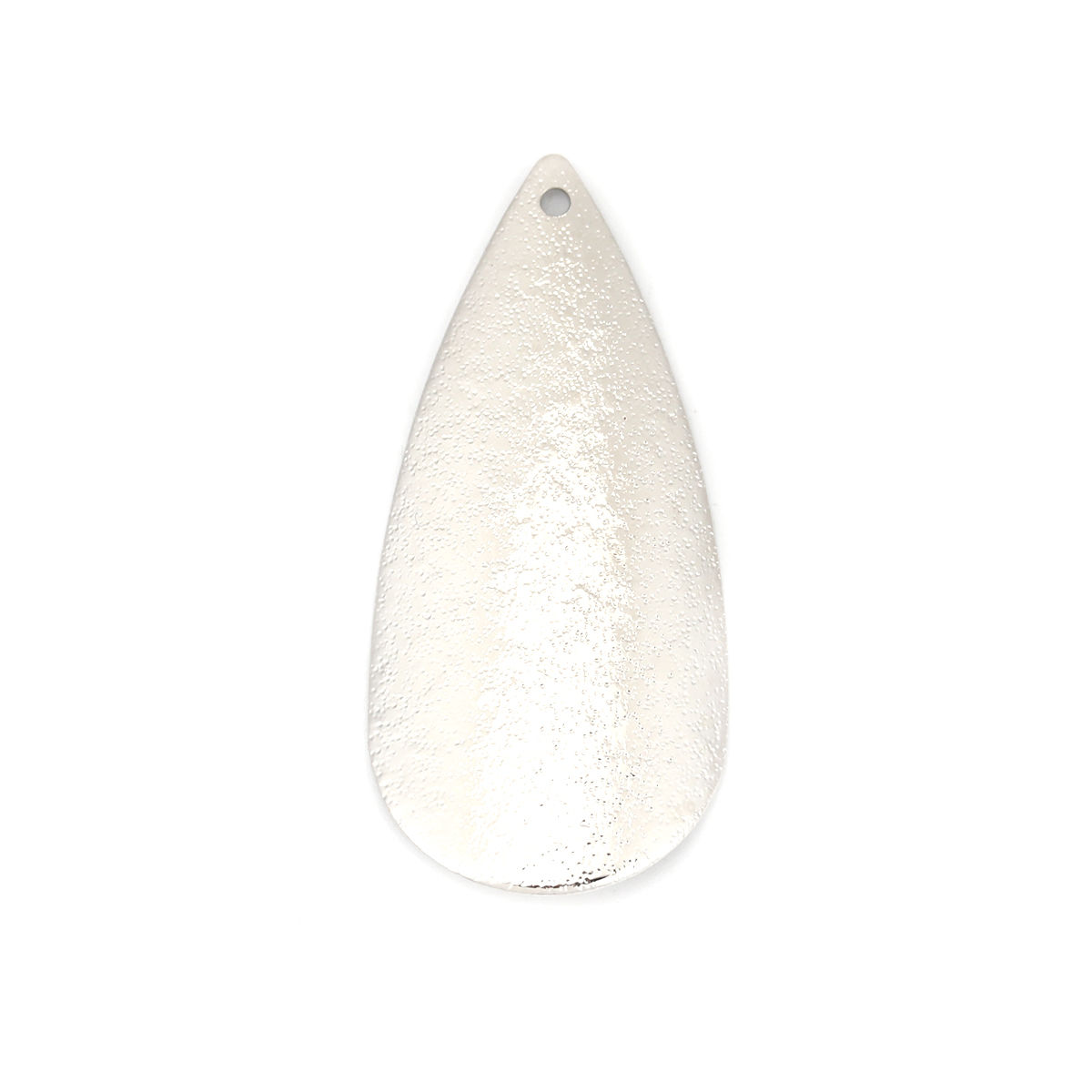 Picture of Brass Pendants Silver Tone Drop Dot Sparkledust 41mm x 19mm, 5 PCs