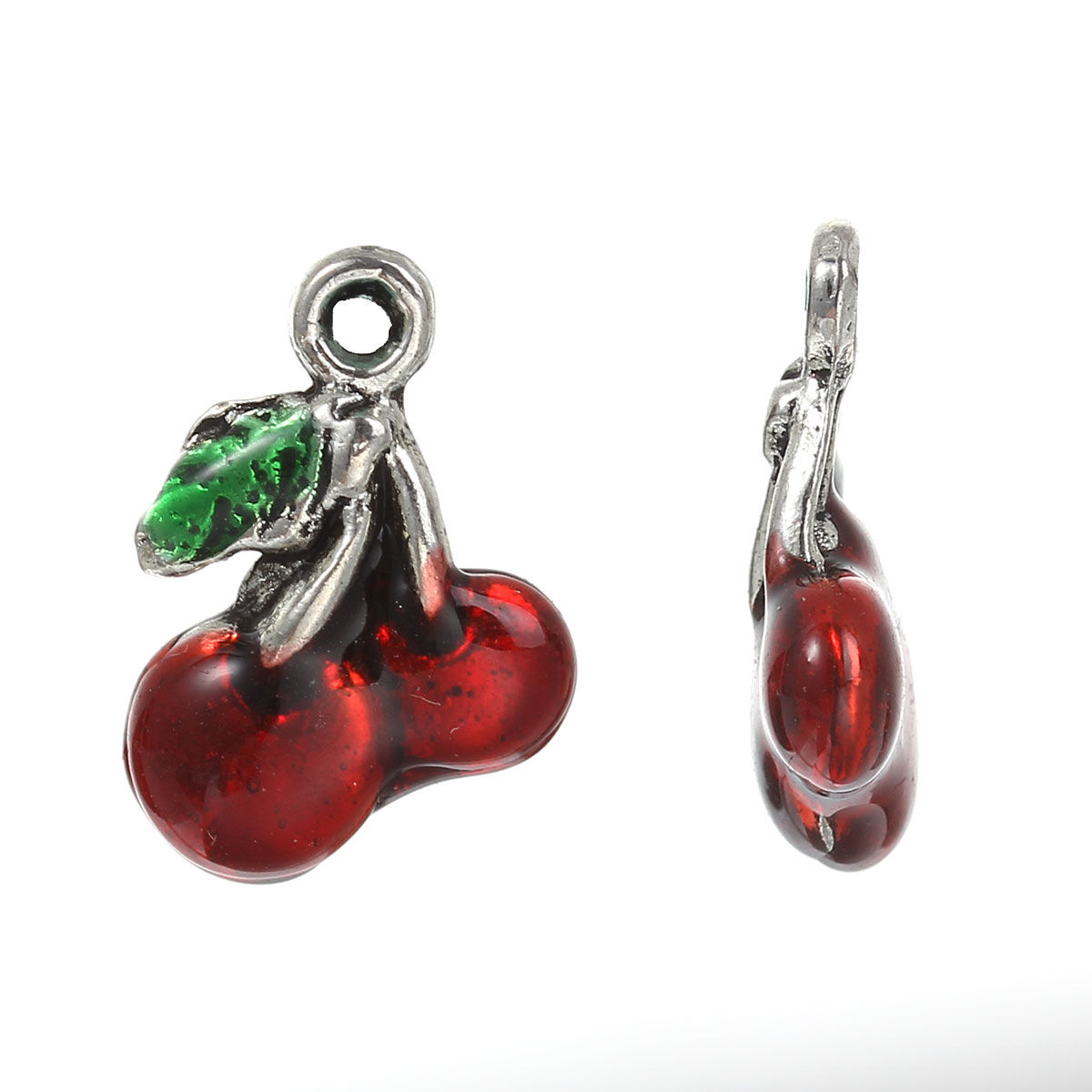 Picture of Zinc Based Alloy Charms Cherry Fruit & Enamel