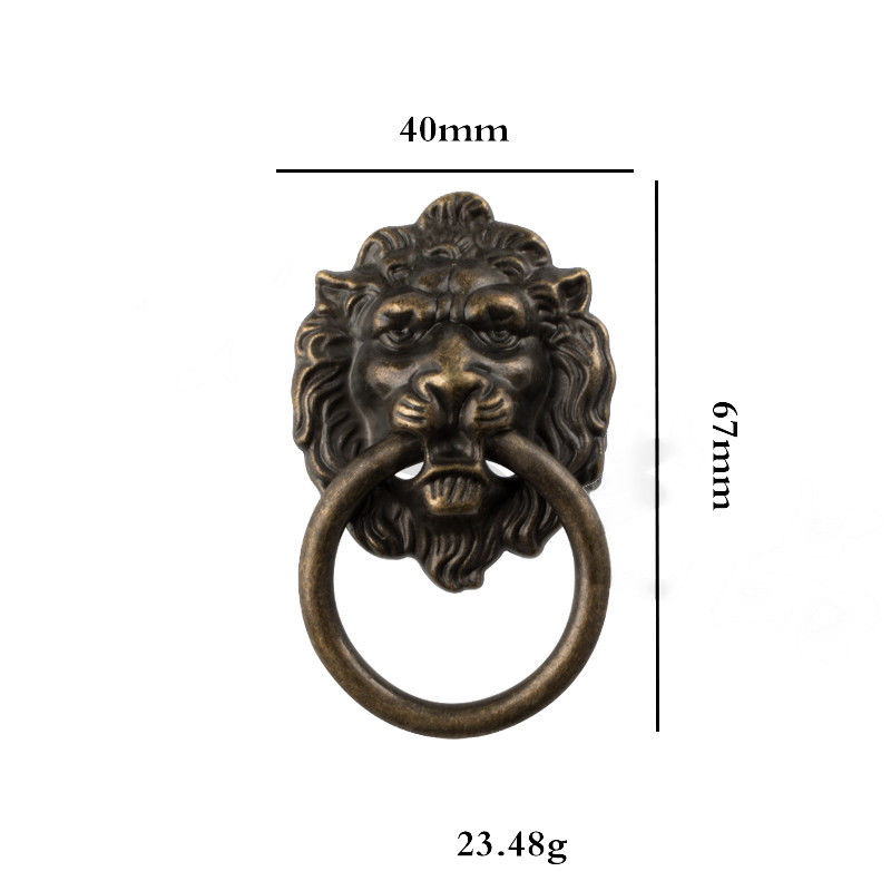 Immagine di Armadietto Cassetto Maniglie Leone Bronzo Antico Trafila 67mm x 40mm, 1 Pz