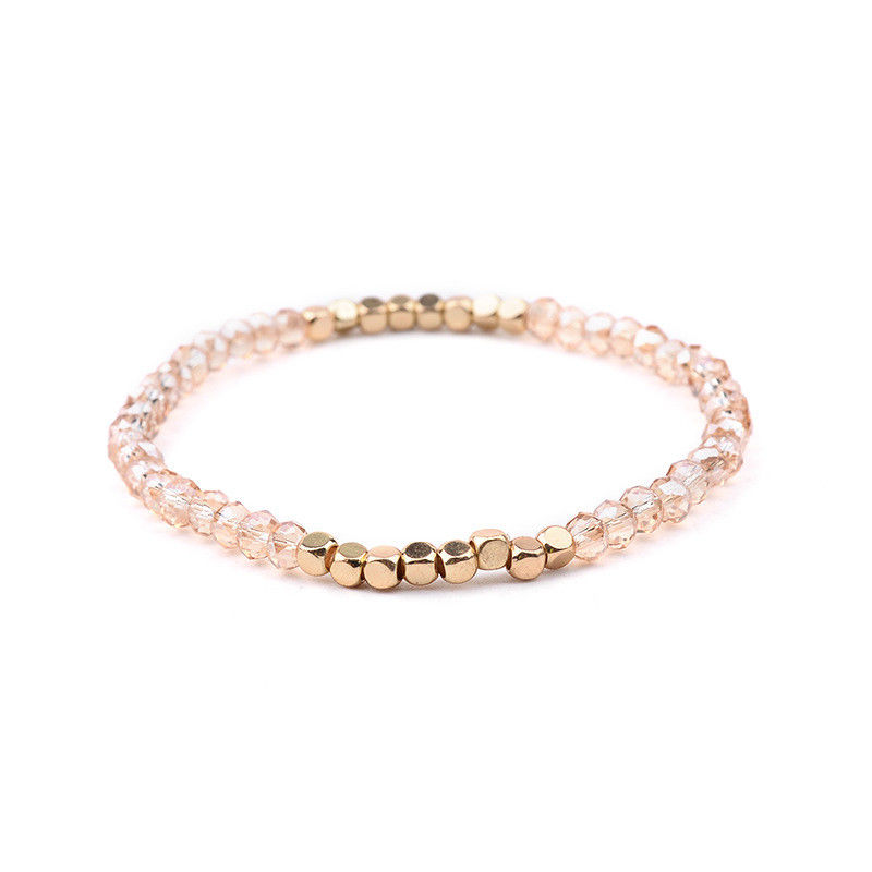 Picture of Crystal Dainty Bracelets Delicate Bracelets Beaded Bracelet Pale Elastic  