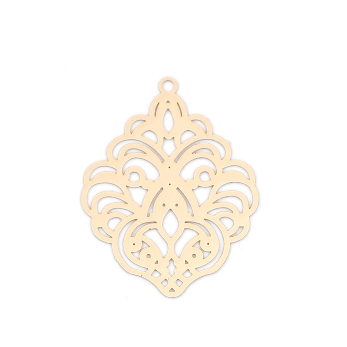 Imagen de Latón Filigrana Estampación Colgantes KC Dorado Flor 31mm x 24mm, 10 Unidades