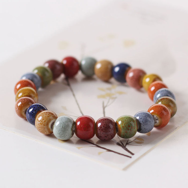 Image de Bracelets Raffinés Bracelets Délicats Bracelet de Perles en Céramique Rond Elastique  