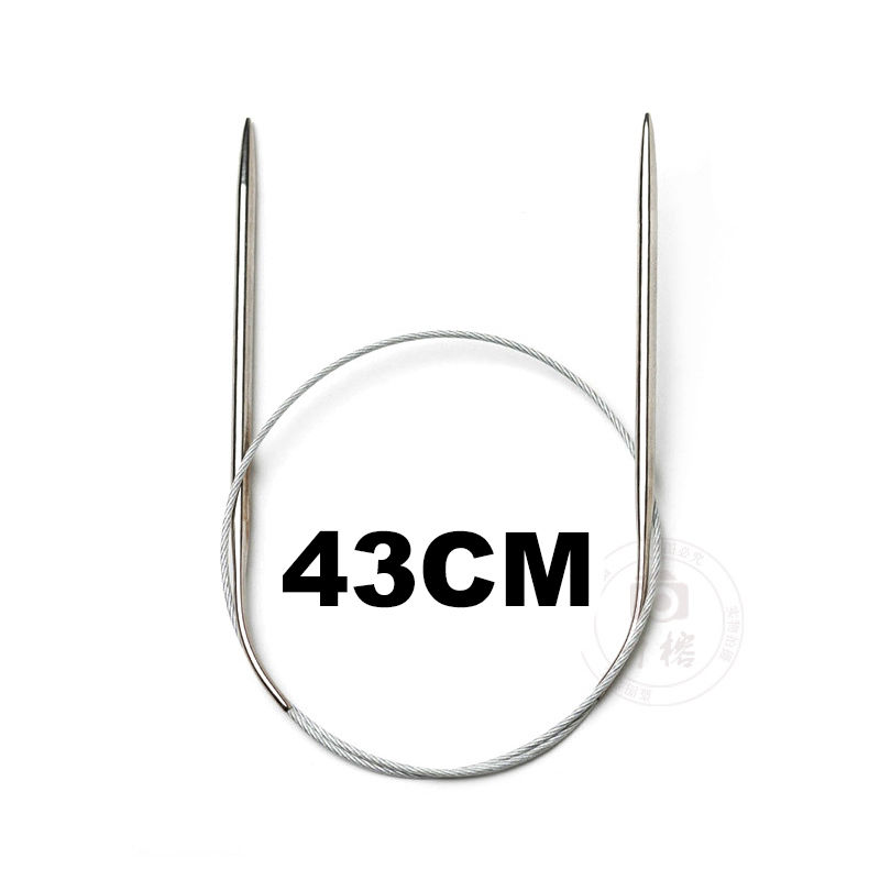 Imagen de 5mm Acero Inoxidable Circular Circular Knitting Agujas 43cm longitud, 1 Par