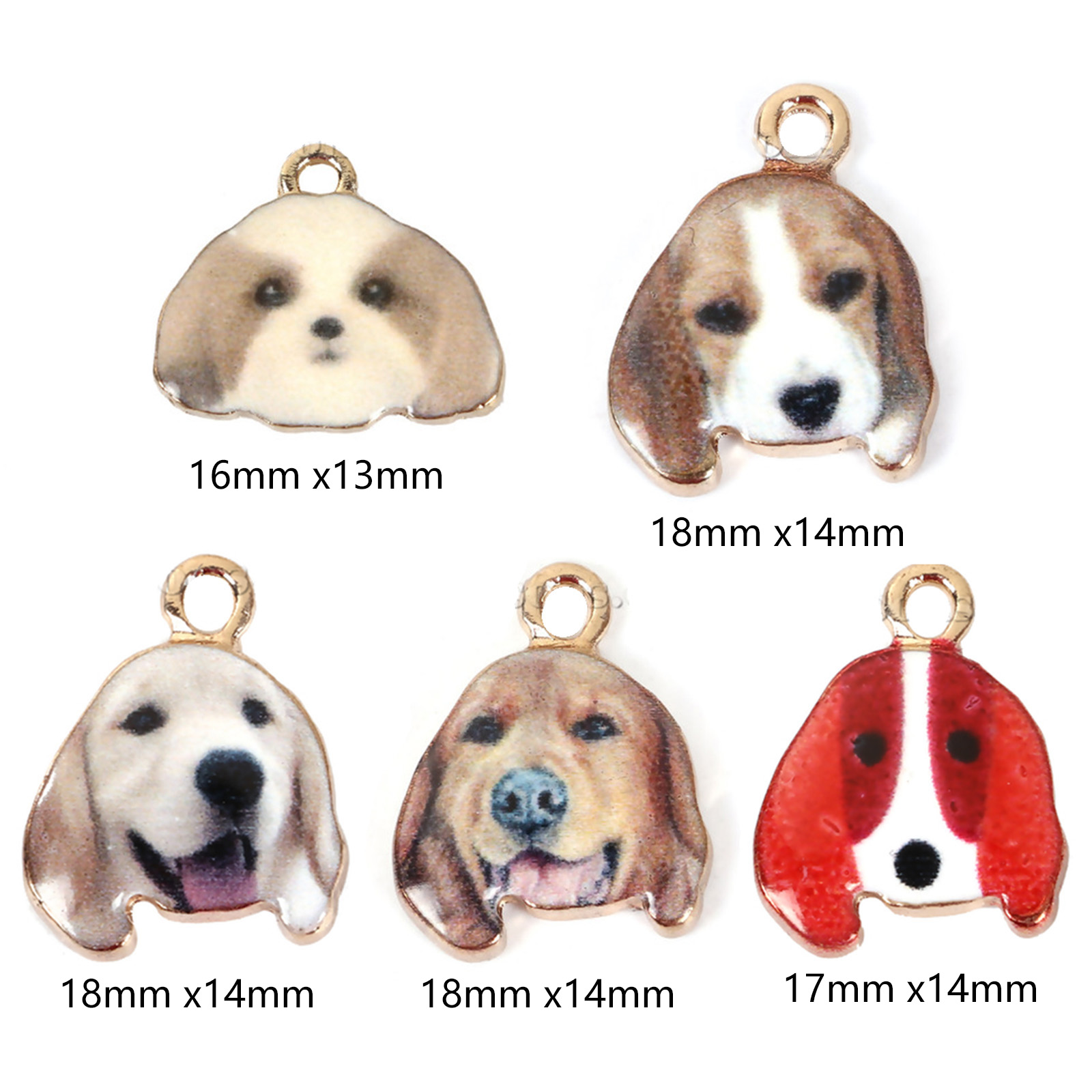 Imagen de Zamak Colgantes Charms Labrador Retriever Animal Chapado en Oro Blanco 18mm x 14mm, 10 Unidades