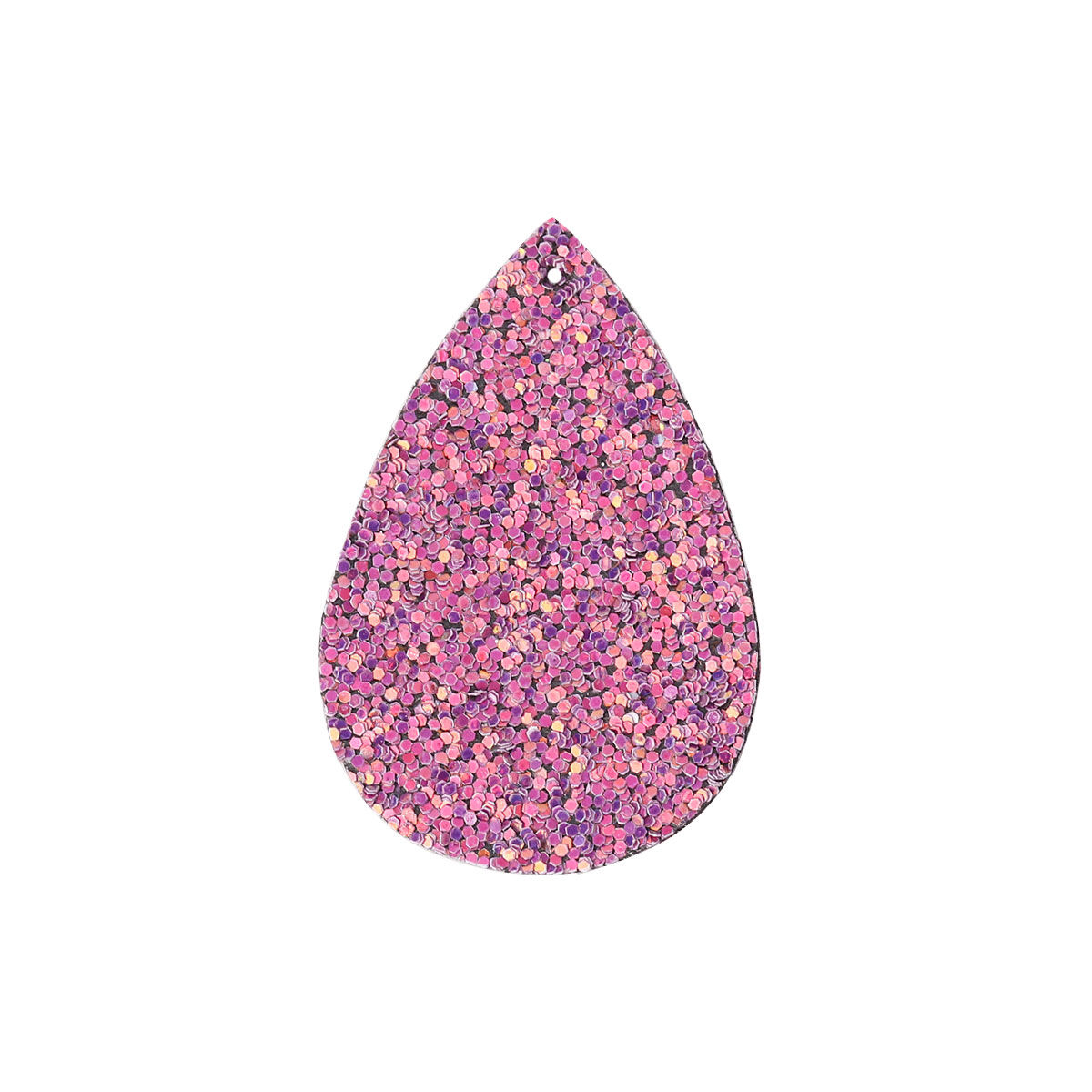 Imagen de Paillette Sequin Colgantes Cuero Artificial de Gota Púrpura y AB Color 55mm x 35mm, 10 Unidades