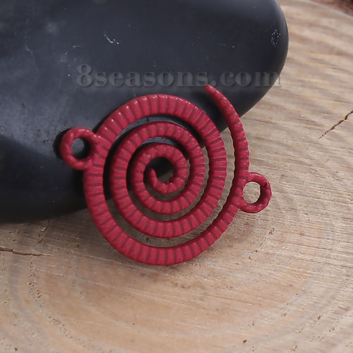 Imagen de Zamak Conectores Ola Color de Vino Tinto Hélice 21mm x 17mm, 20 Unidades