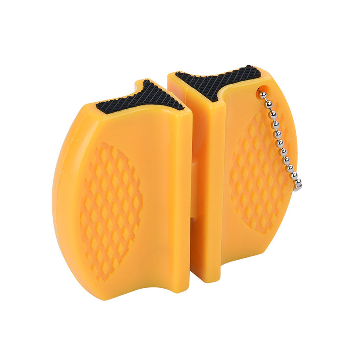 Image de Jaune Mini Ménage Rapide Couteau Aiguiseur Multifonctionnel Double Tête Pierre À Aiguiser Portable En Plein Air Papillon Aiguiseur