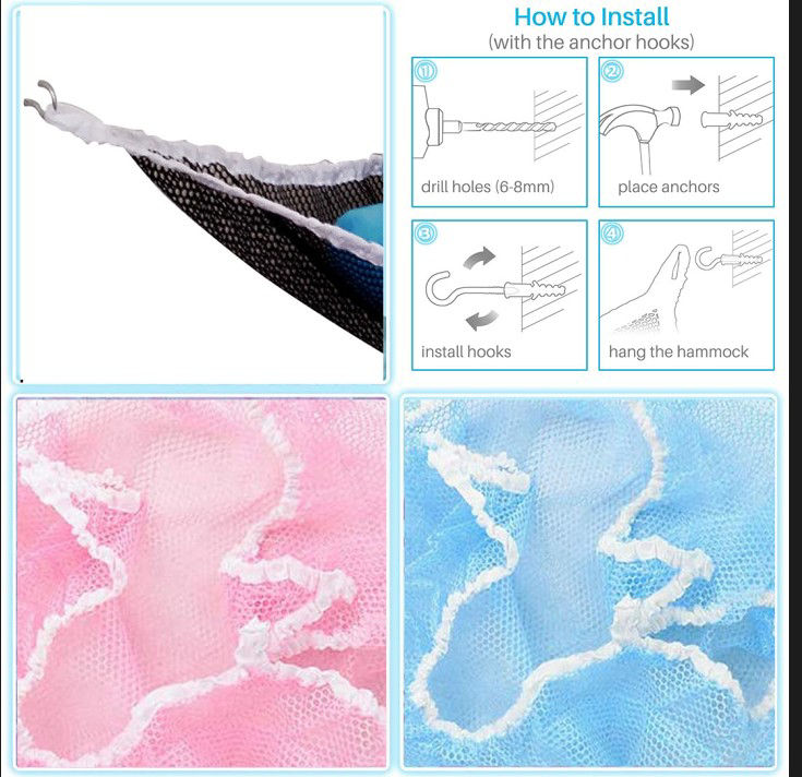 Imagen de Terylene Hamaca de Almacenamiento Blanco 80cm x 60cm, 1 Unidad
