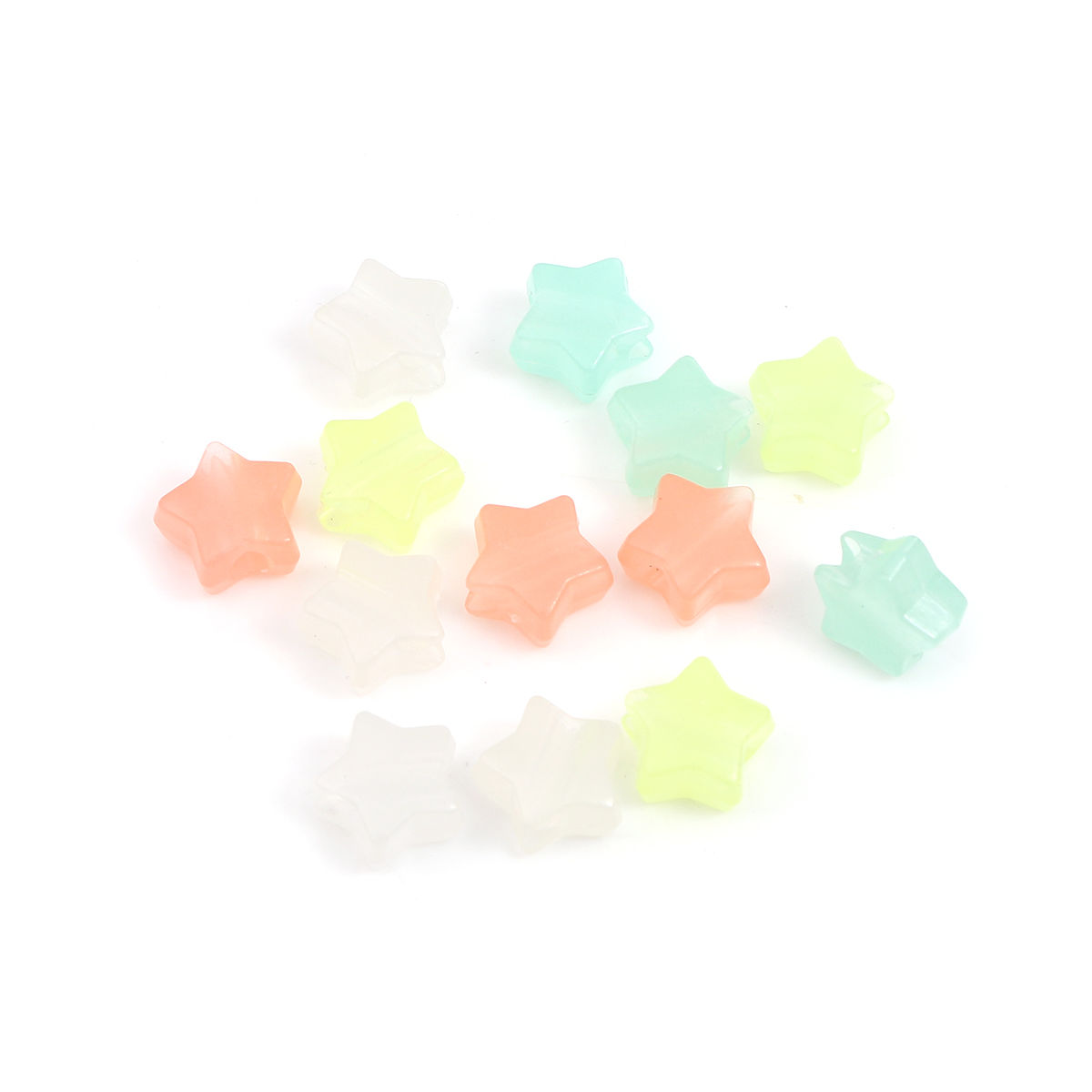 Picture of Acrylic Beads Pentagram Star At Random Glow In The Dark 