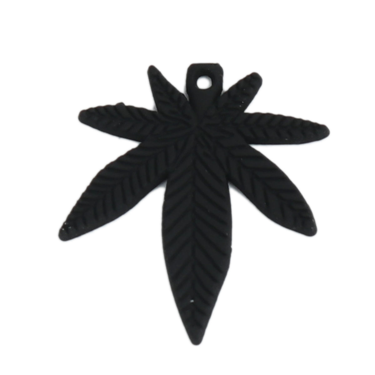 Immagine di Lega di Zinco Charms Foglia d'Acero Nero 25mm x 22mm , 10 Pz