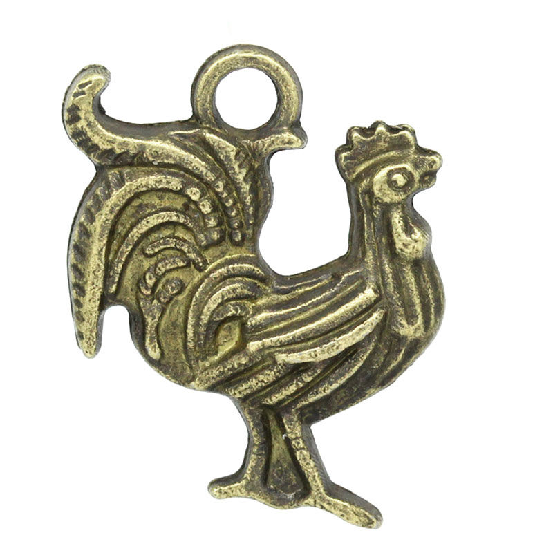 Picture of Zinc Based Alloy Easter Charms Rooster Animal Antique Bronze 21mm x 19mm(7/8"x 6/8"), 50 PCs