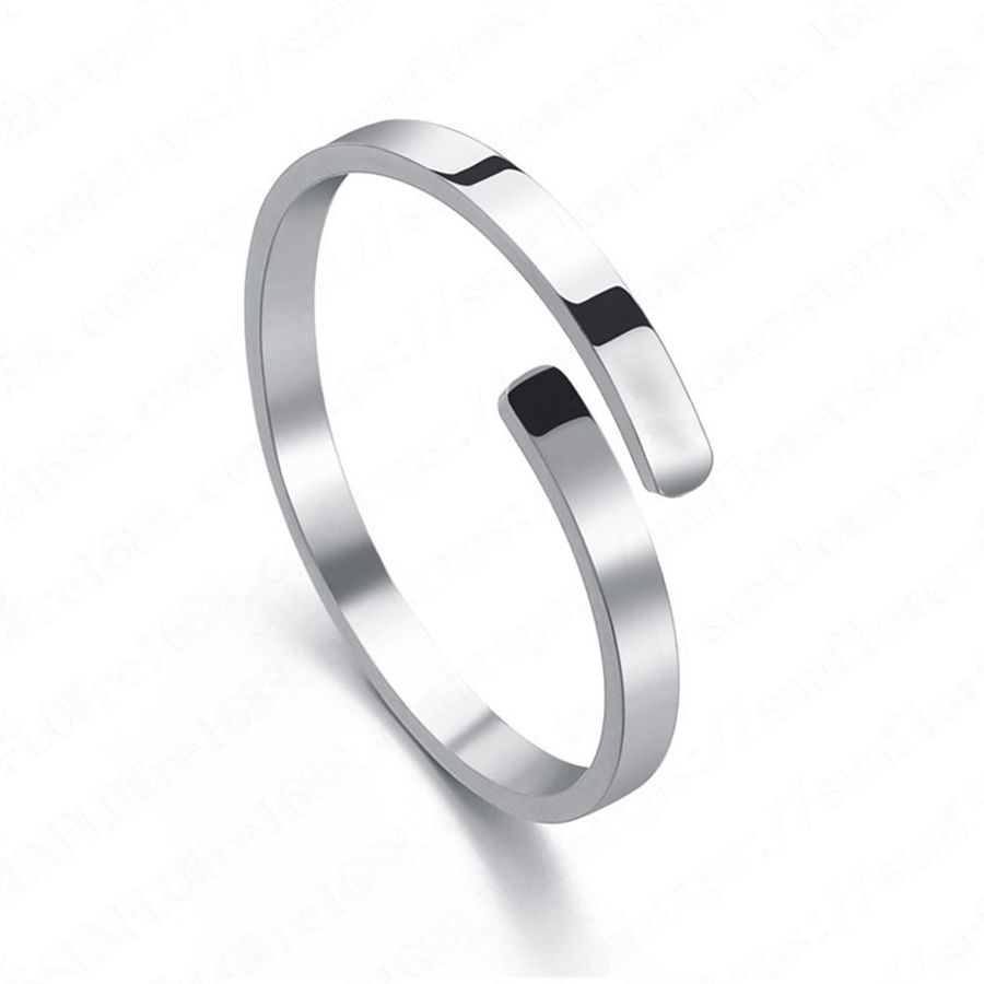 Immagine di Acciaio Inossidabile Aperto Regolabile Anello Tono Argento 1 Pz