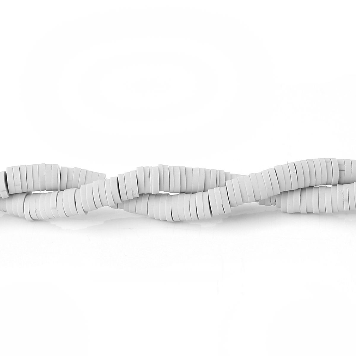 Immagine di Argilla Katsuki Perline Tondo Grigio Circa 5mm Dia, Foro: Circa 1.9mm, lunghezza: 39cm, 3 Pz (Circa 300 Pezzi/Treccia)