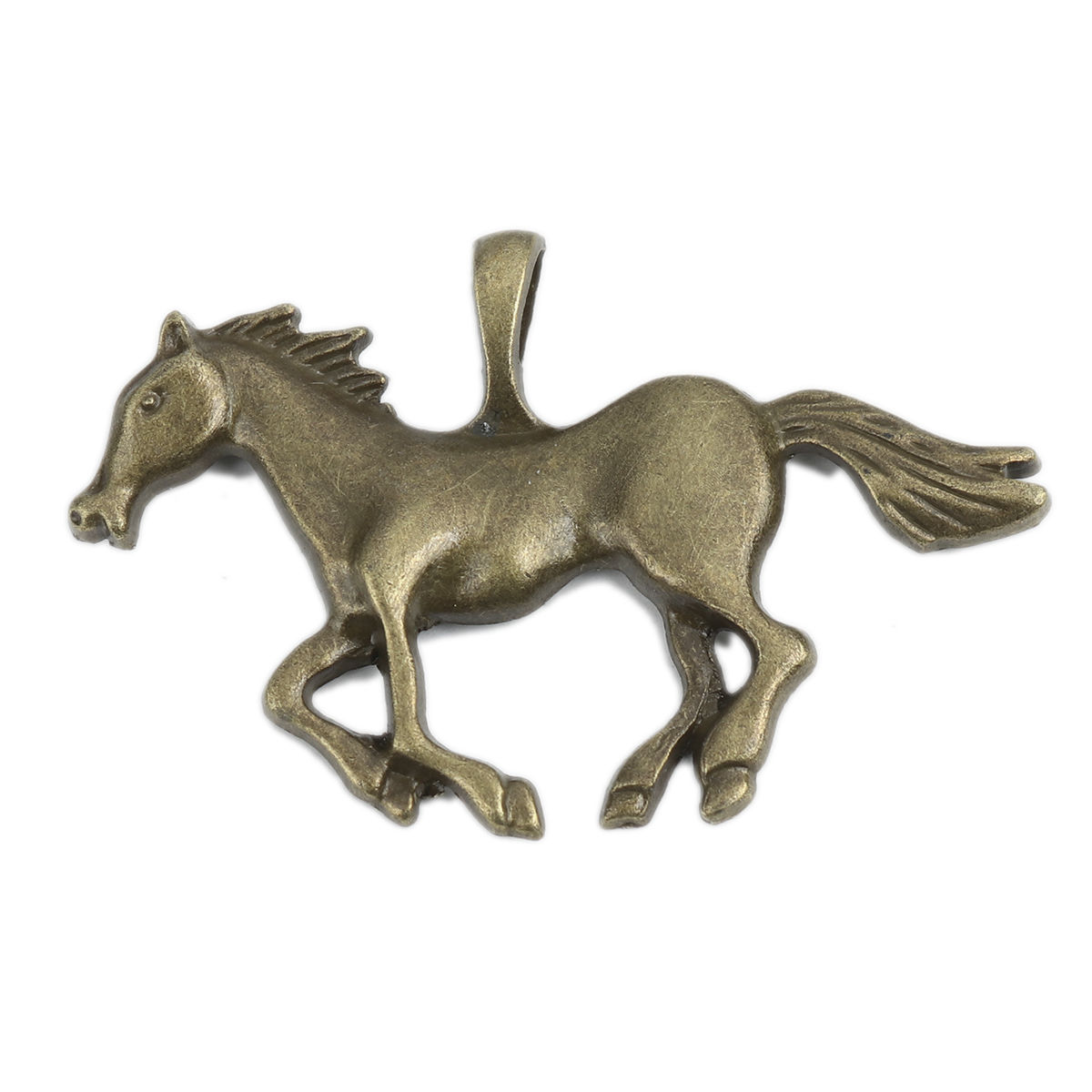 Imagen de Zamak Colgantes Caballo Tono Bronce 6.3cm x 4cm, 5 Unidades