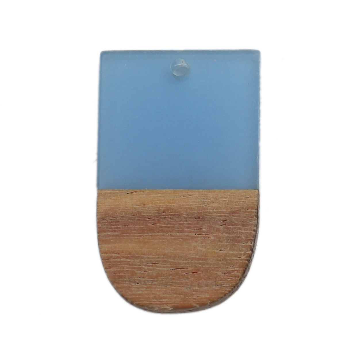 Picture of Natural Wood Effect Resin Pendants Ice Lolly Blue 3.2cm x 2cm, 2 PCs