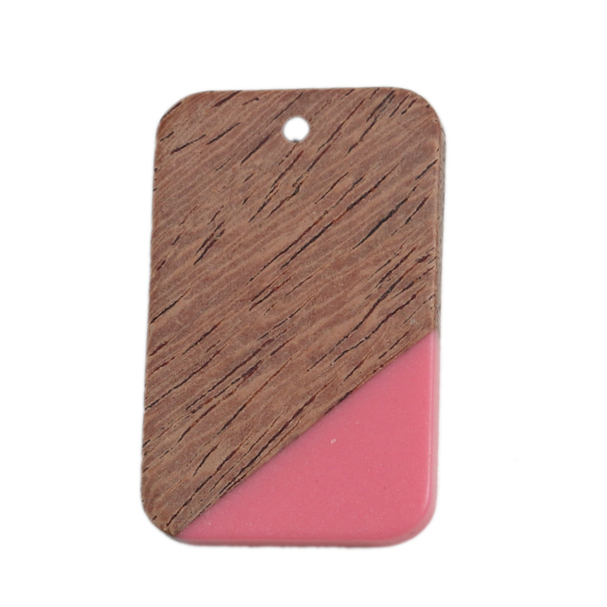 Image de Pendentifs Résine à Effet de Bois Naturel Rectangle