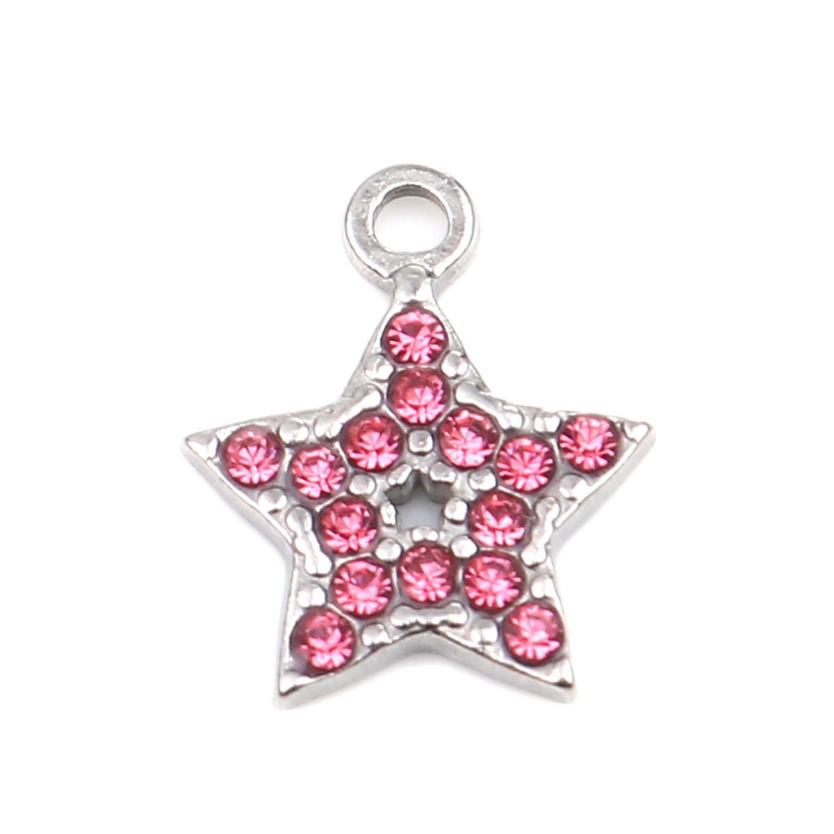 Bild von Edelstahl Charms Pentagram Star Strass