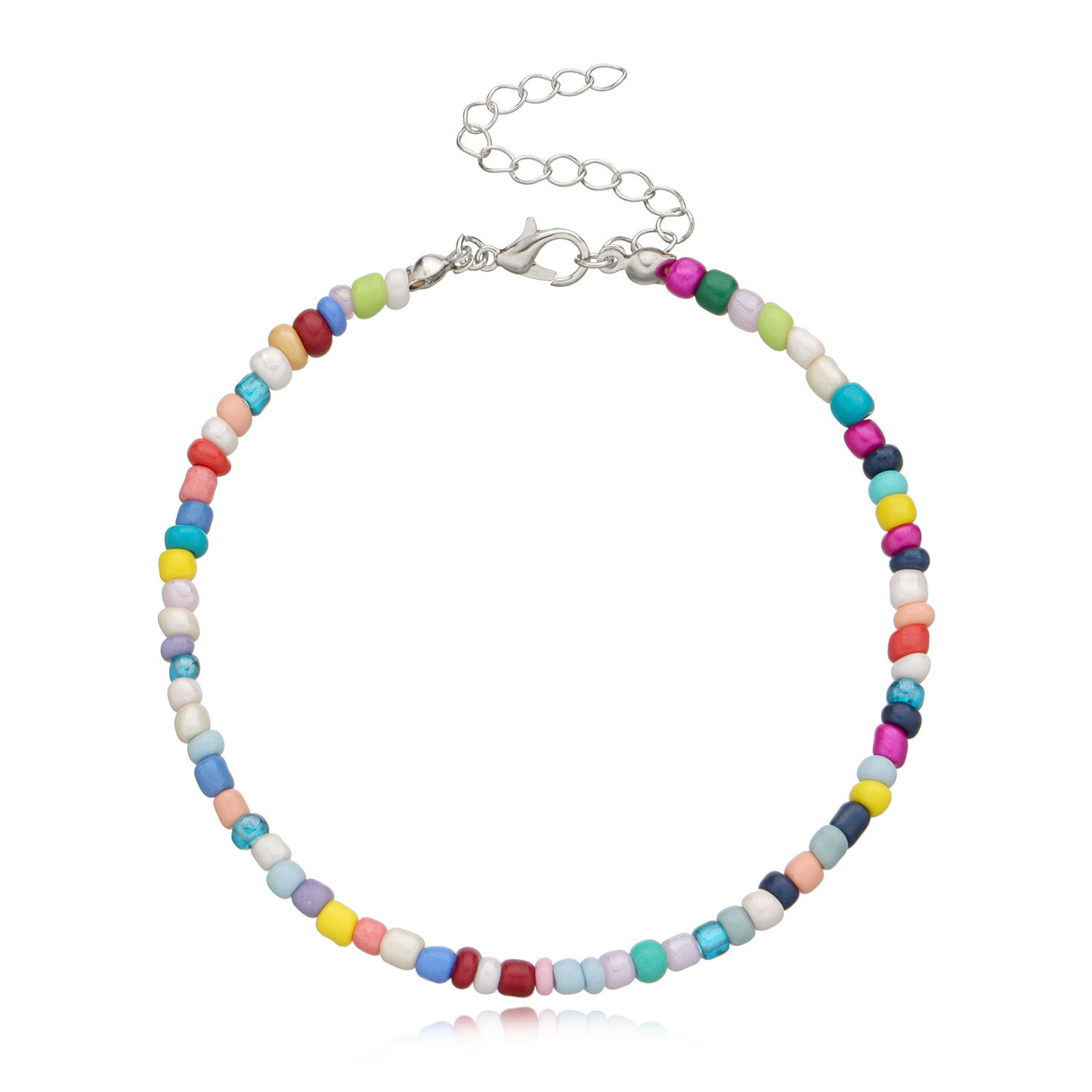 Immagine di Acrilato Stile Bohemien Cavigliera in Rilievo Multicolore Tondo 21.5cm lunghezza, 1 Pz