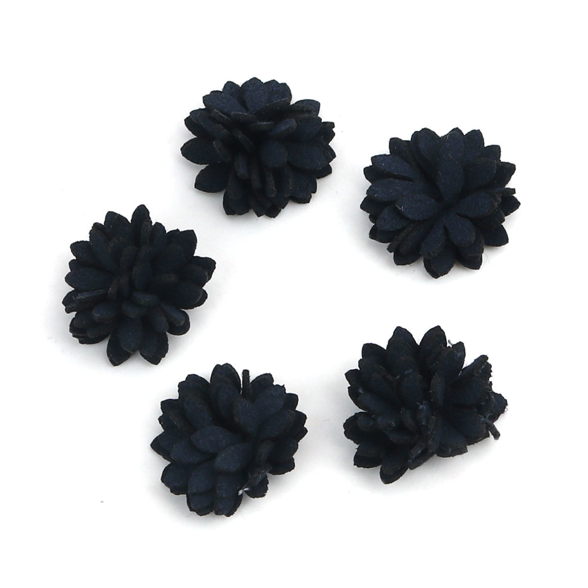 Imagen de Tejido DIY Artesanía Negro Flor 22mm x 22mm, 20 Unidades