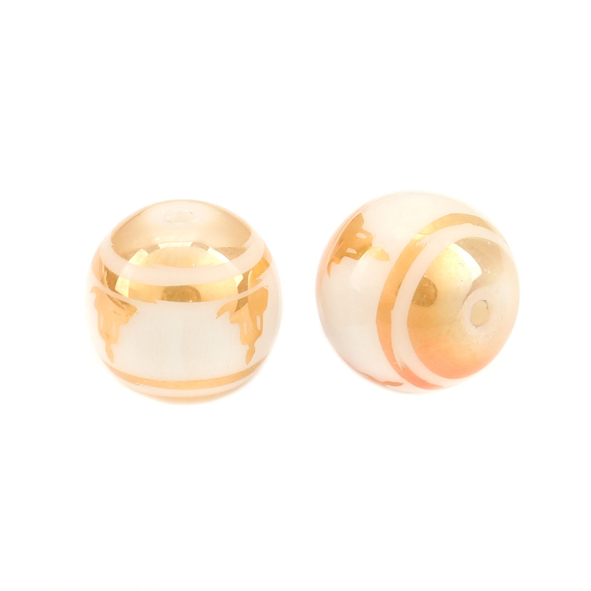 Immagine di Vetro Sciolto Religione Perline Budda Arancione Tondo Circa 10mm Dia, Foro: Circa 1.4mm, 20 Pz