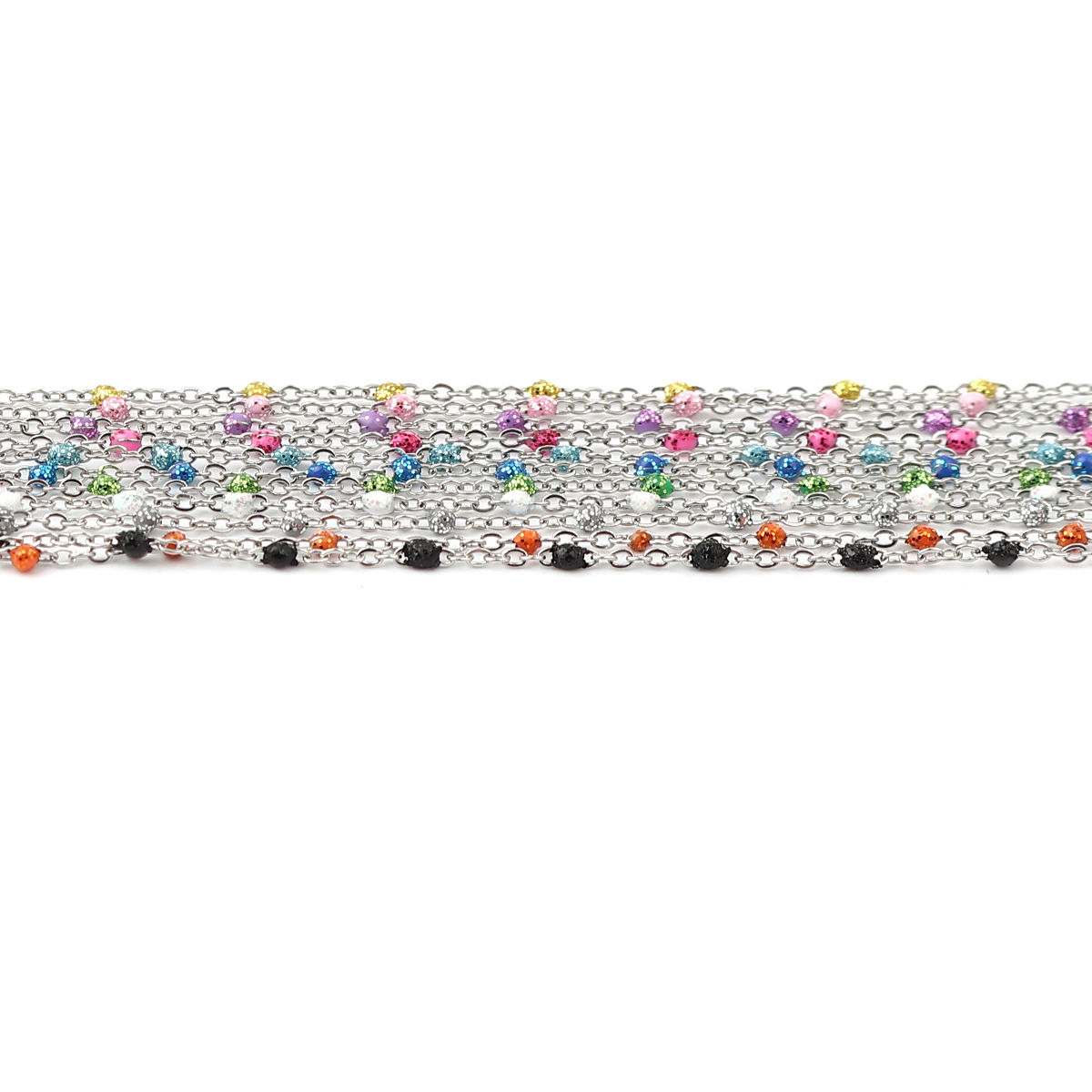 Immagine di Stainless Steel Link Cable Chain Sequins Enamel
