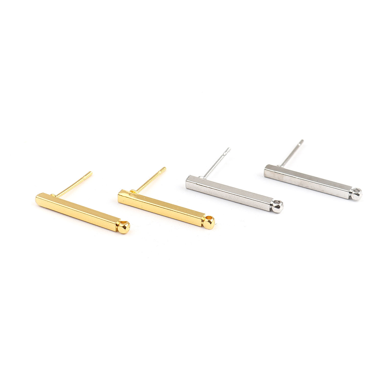 Picture of Zinc Based Alloy Ear Post Stud Earrings Findings W/ Loop