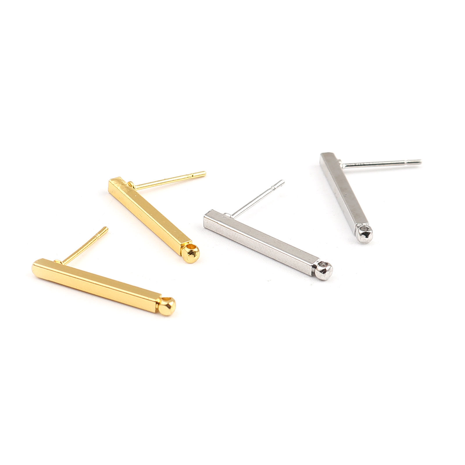 Picture of Zinc Based Alloy Ear Post Stud Earrings Findings W/ Loop