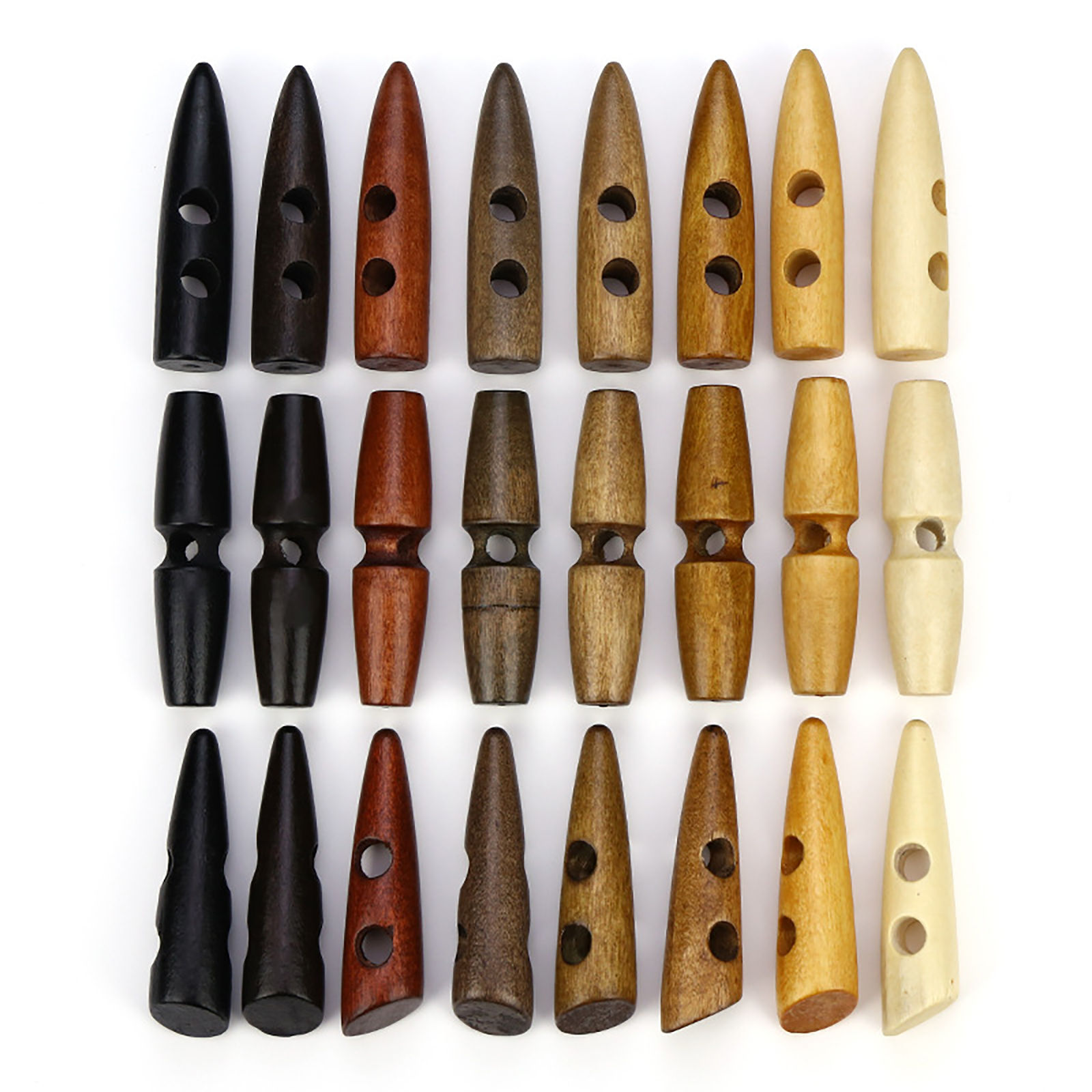 Picture of Wood Horn Buttons Scrapbooking 2 Holes Multicolor