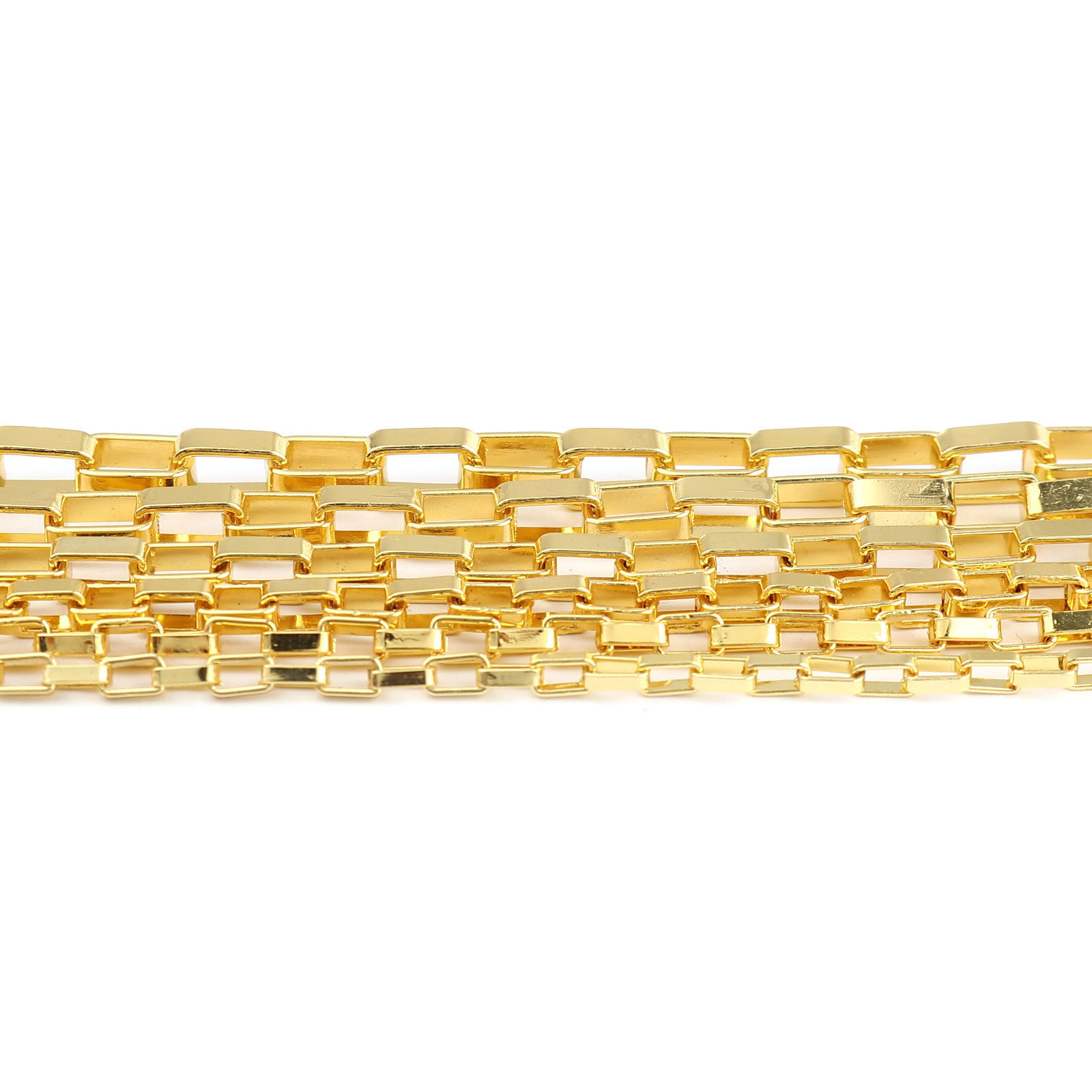 Picture of Iron Based Alloy Link Chain Findings Gold Plated Rectangle 5 M
