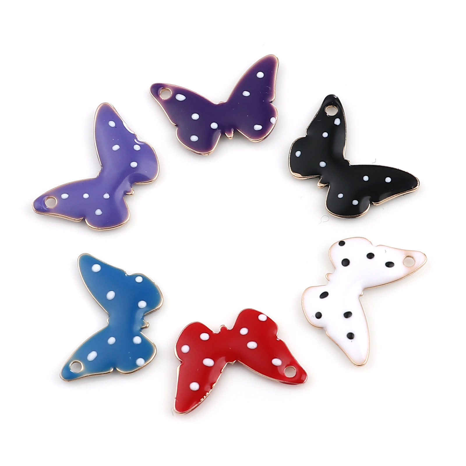 Imagen de Latón Lentejuelas Esmaltadas Colgantes Charms 5 Unidades