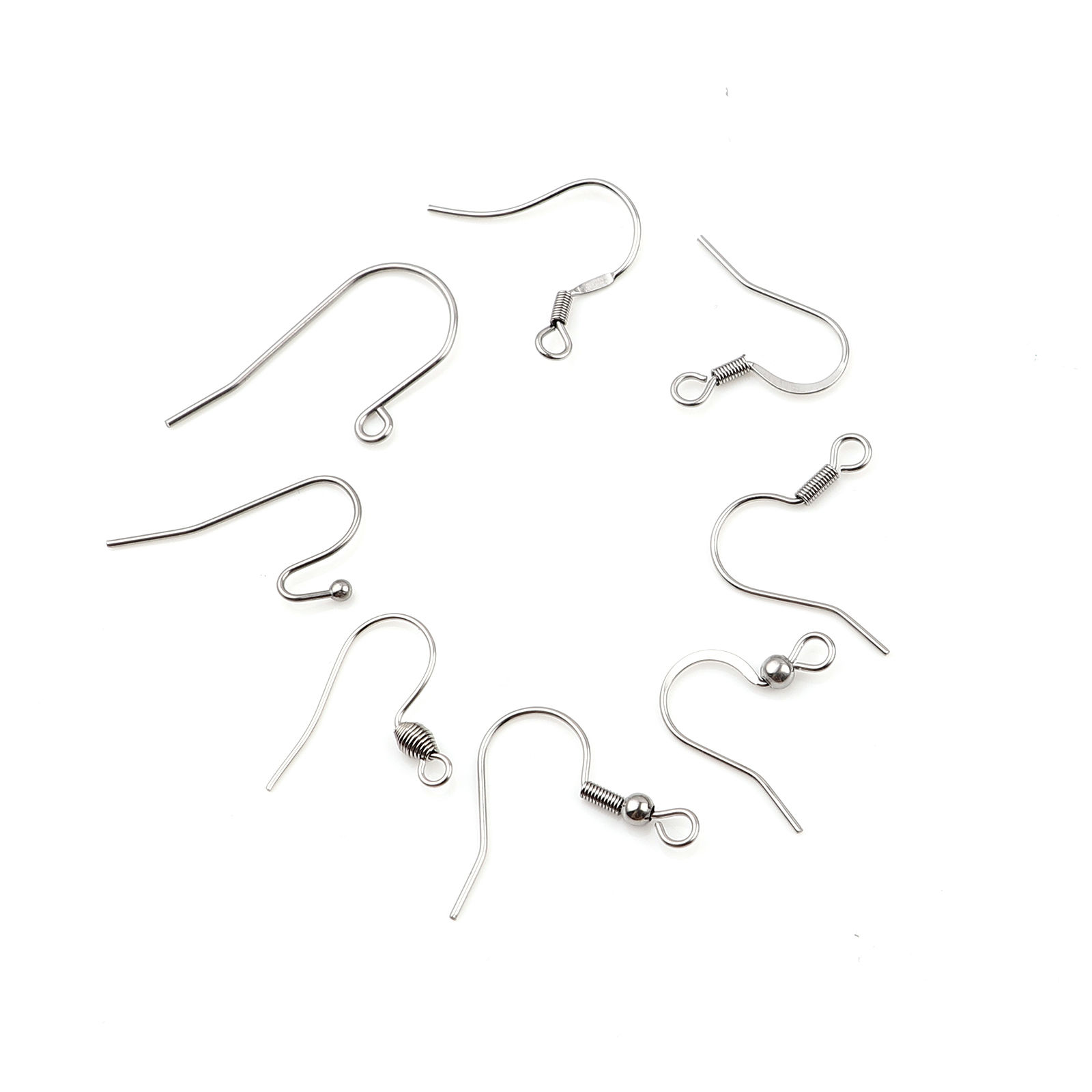 Image de Boucles d'Oreilles Crochets en Acier Inoydable Crochets Poisson avec Boucle     
