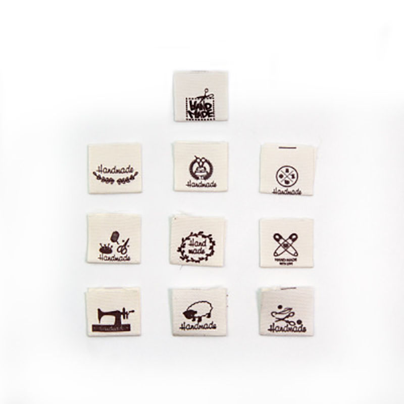 Immagine di Stoffa Tag Etichetta Rettangolo Beige 40mm x 20mm , 100 Pz