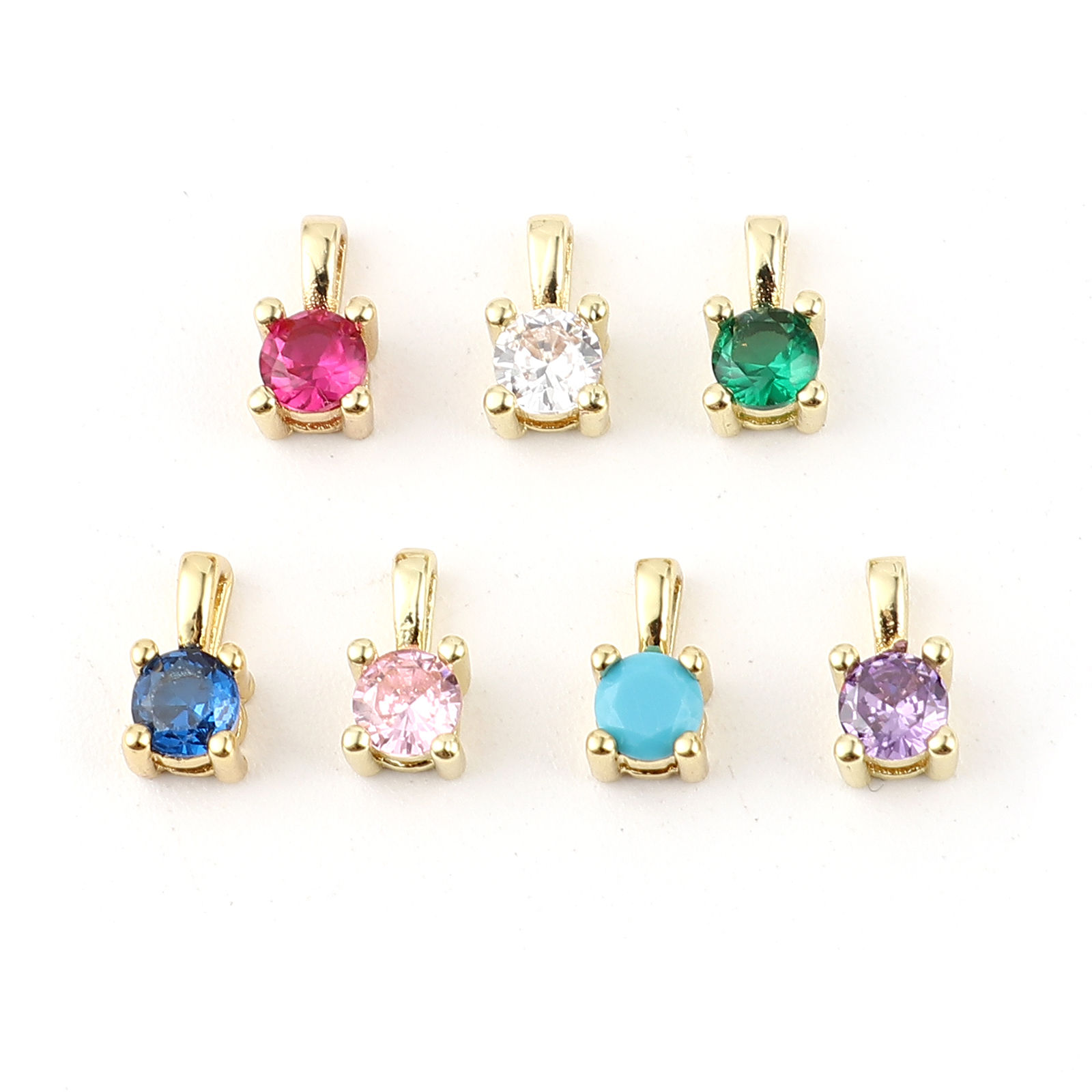 Imagen de Latón Colgantes Charms Cuadrado 8mm x 5mm, 2 Unidades